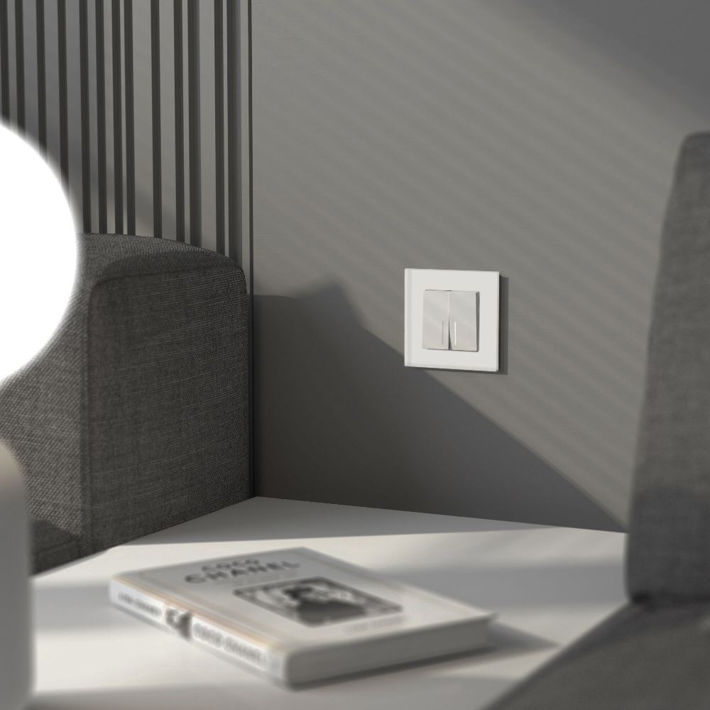 Рамка стеклянная Werkel Senso Белый глянцевый W0013101 — изображение 2