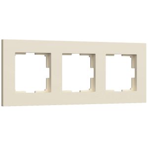 Рамка из поликарбоната Werkel Slab на 3 поста Айвори W0032962