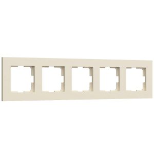 Рамка из поликарбоната Werkel Slab на 5 постов Айвори W0052962