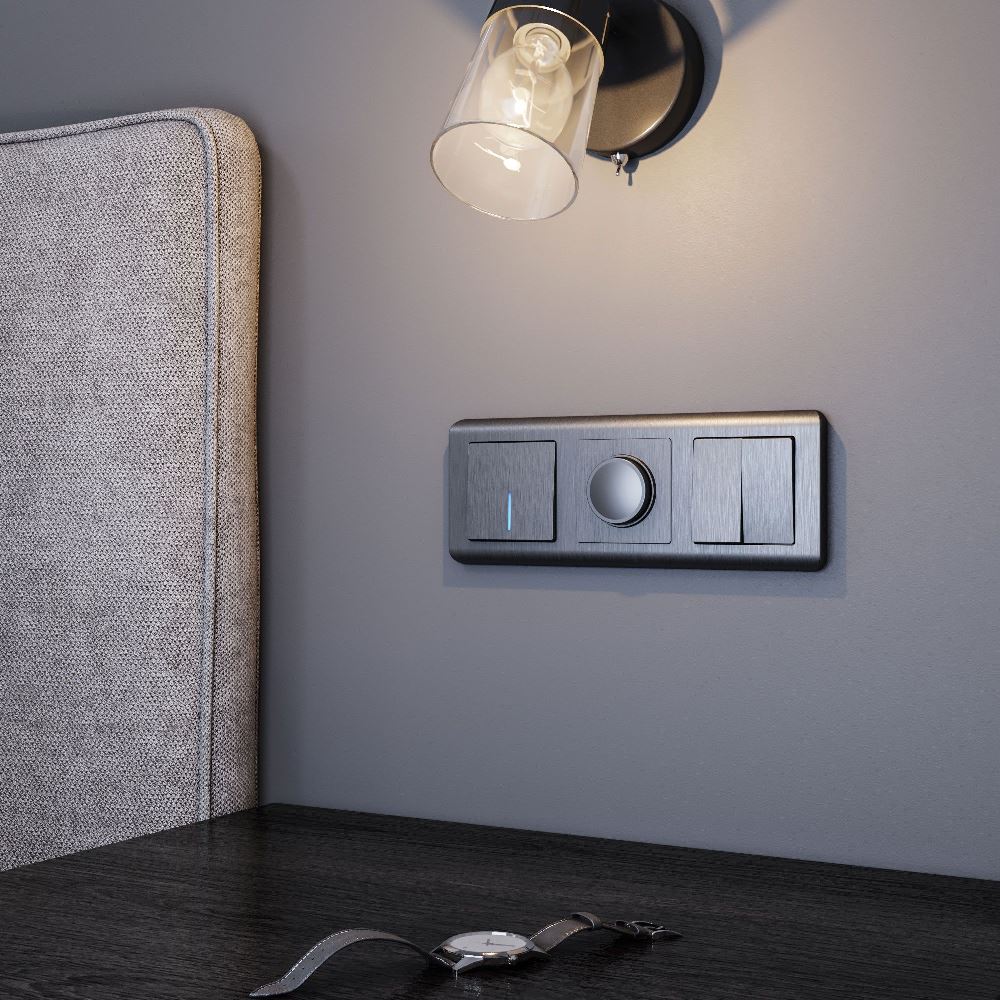 Выключатель одноклавишный встраиваемый Werkel с подсветкой Графит W1110104 — изображение 3