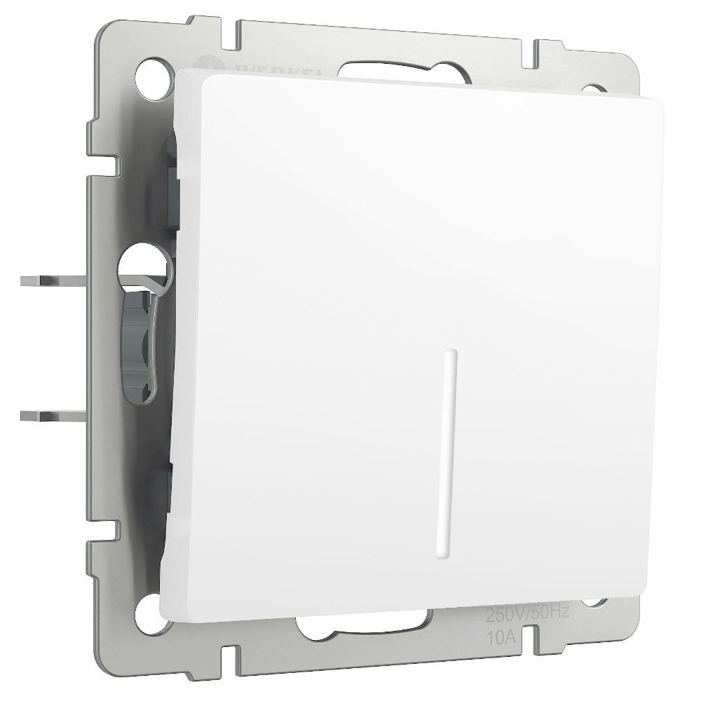 Выключатель одноклавишный встраиваемый Werkel с подсветкой Белый матовый W1110161