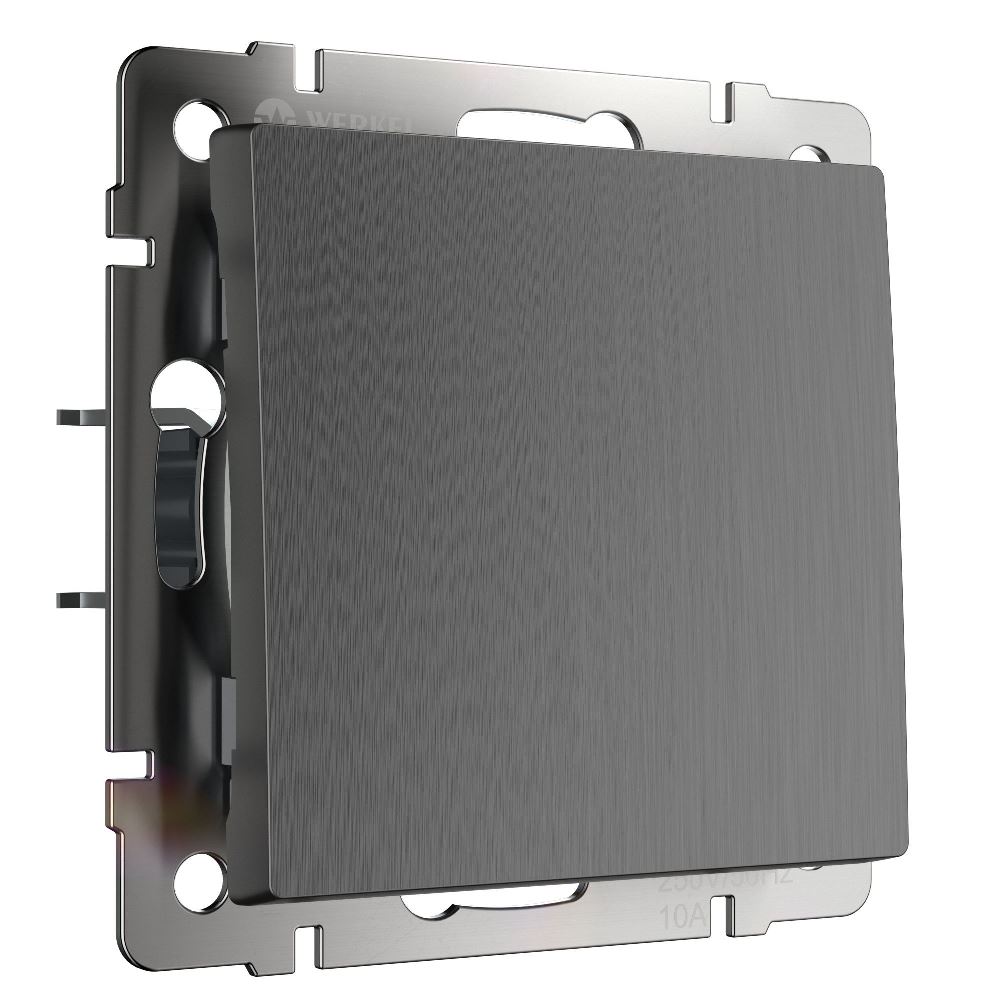 Выключатель одноклавишный встраиваемый проходной Werkel Графит W1112004