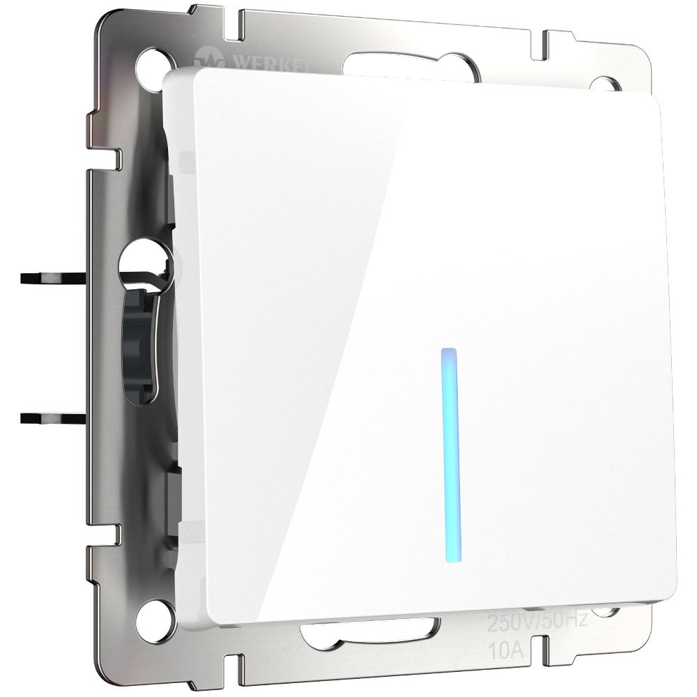 Выключатель одноклавишный встраиваемый проходной Werkel с подсветкой Белый W1112101