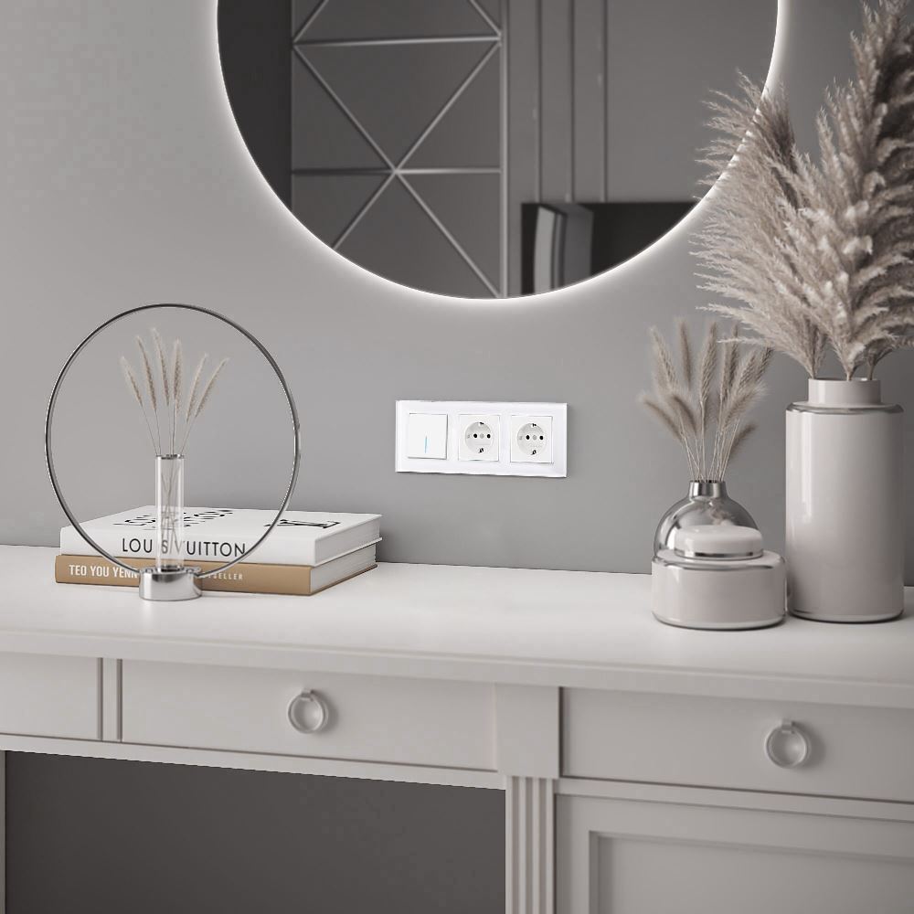 Выключатель одноклавишный встраиваемый проходной Werkel с подсветкой Белый W1112101 — изображение 3