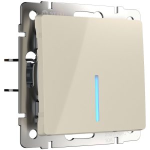 Выключатель одноклавишный встраиваемый проходной Werkel с подсветкой Слоновая кость W1112103