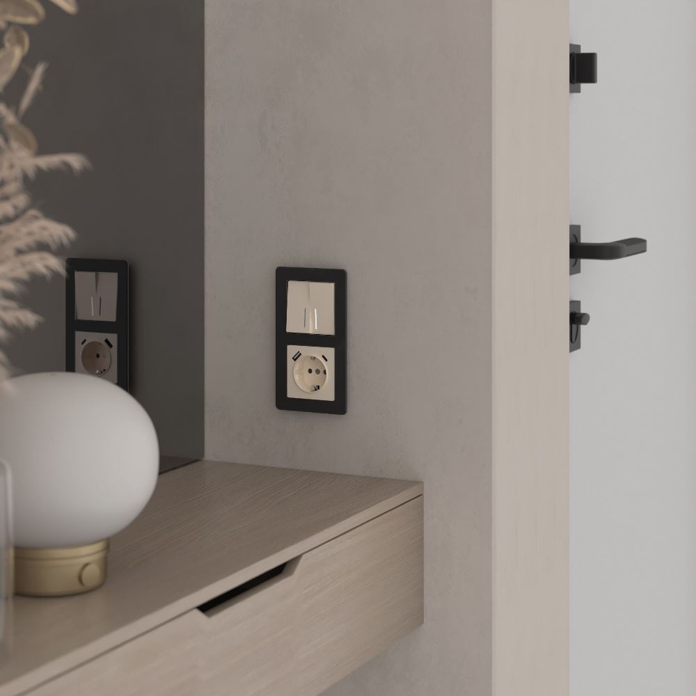 Выключатель двухклавишный встраиваемый Werkel с подсветкой Айвори W1120143 — изображение 2