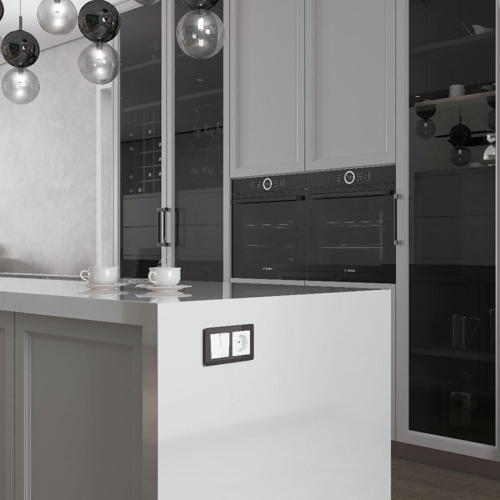 Выключатель двухклавишный встраиваемый перекрестный Werkel Белый W1123001 — изображение 3