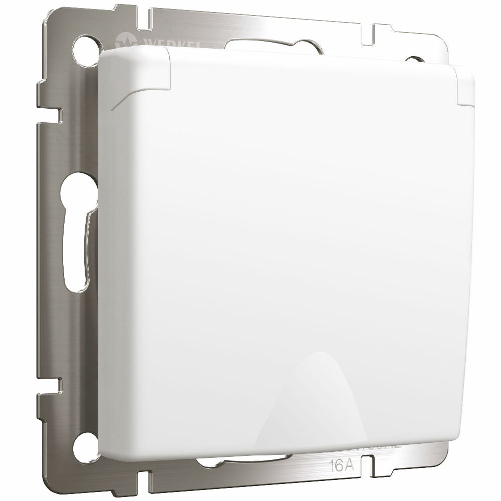 Розетка встраиваемая Werkel с заземлением, шторками и защитной крышкой Белый матовый W1171261