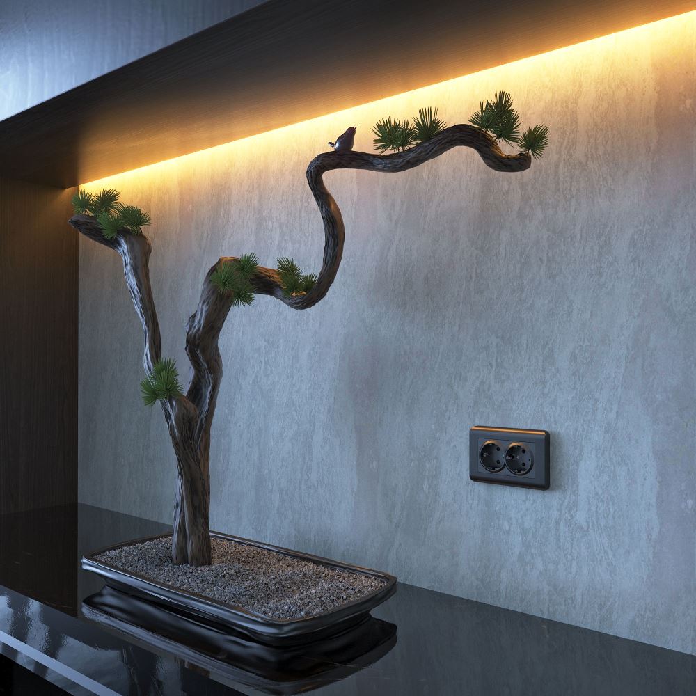 Розетка встраиваемая двойная Werkel с заземлением Графит рифленый W1172004 — изображение 2