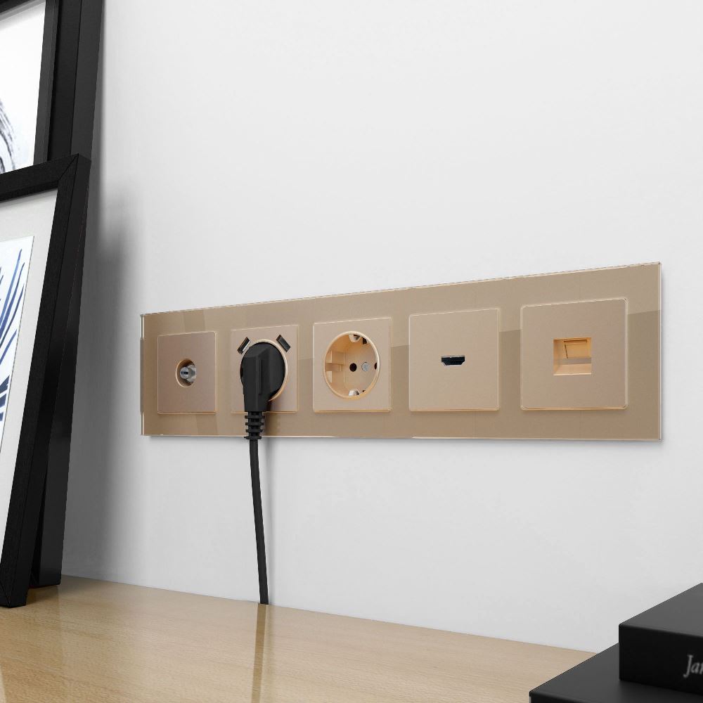 Розетка встраиваемая Ethernet Werkel RJ-45 Шампань W1181011 — изображение 2