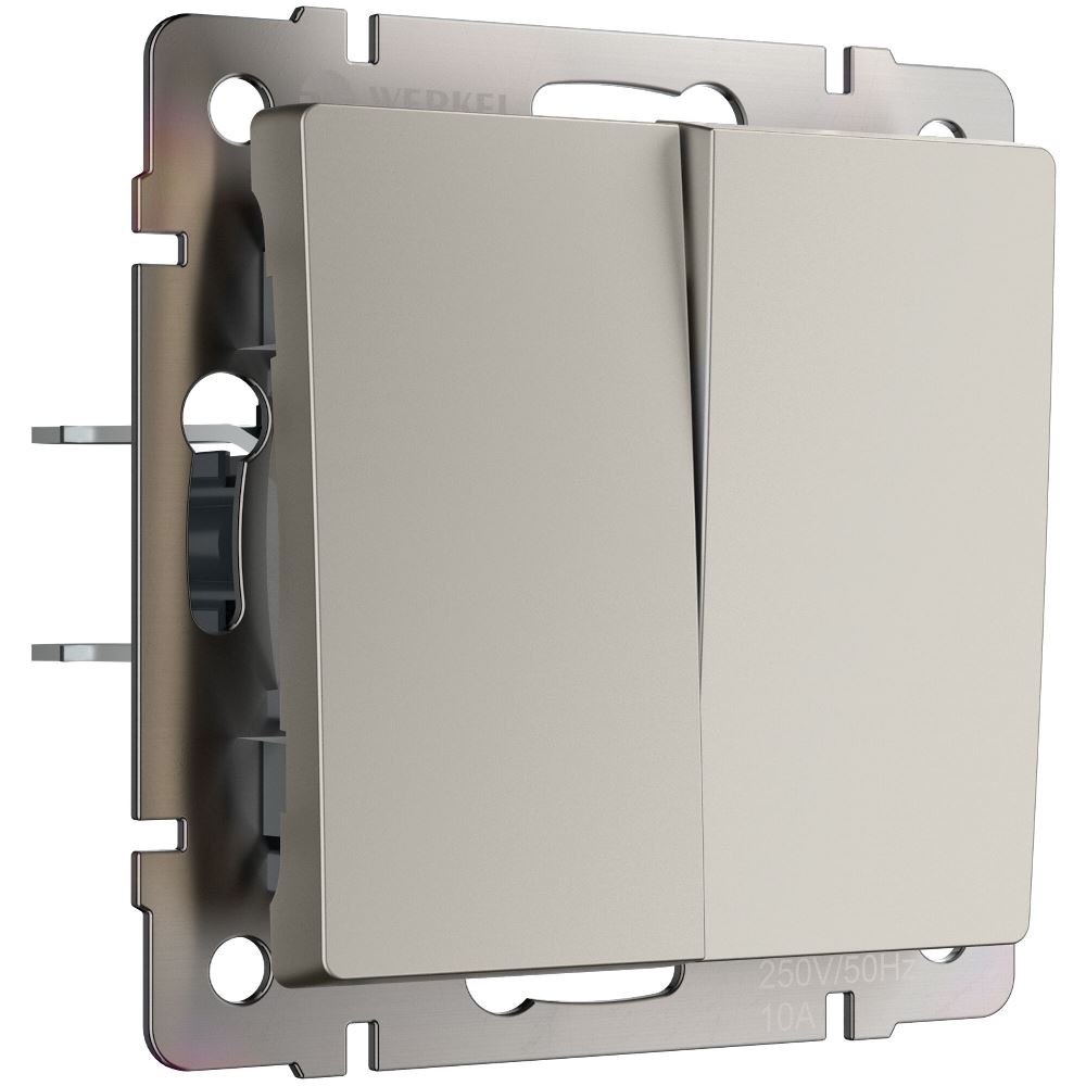 Выключатель двухклавишный встраиваемый Werkel Дымчатый W1220004