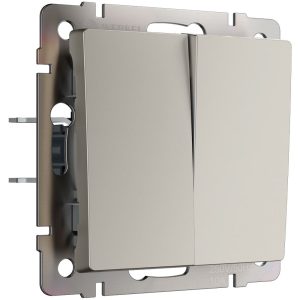 Выключатель двухклавишный встраиваемый проходной Werkel Дымчатый W1222004