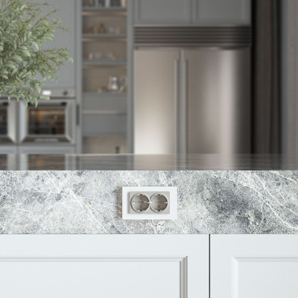 Розетка встраиваемая двойная Werkel с заземлением Дымчатый W1272004 — изображение 2