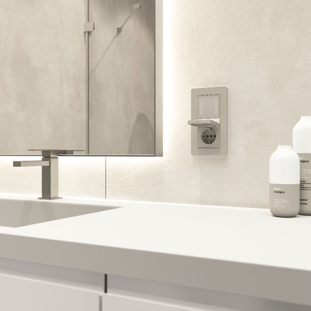 Выключатель двухклавишный встраиваемый сенсорный Werkel с подсветкой Дымчатый W4522014 — изображение 4