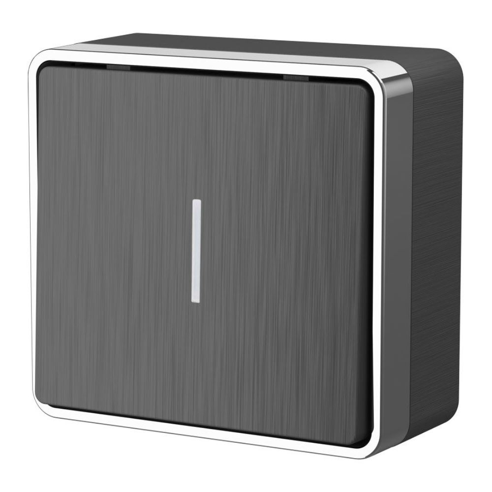 Выключатель одноклавишный накладной Werkel Gallant с подсветкой Графит W5010104