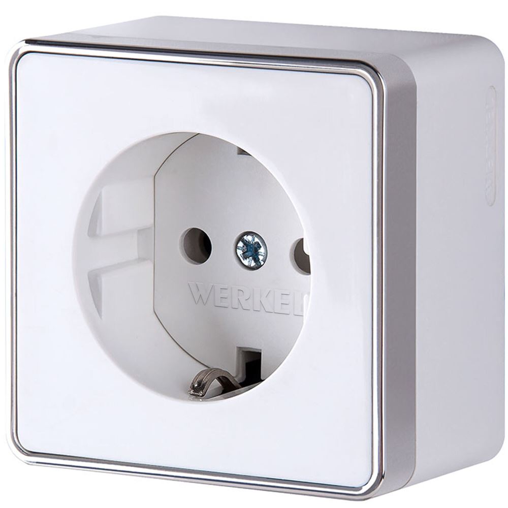 Розетка накладная Werkel Gallant с заземлением Белый W5071001