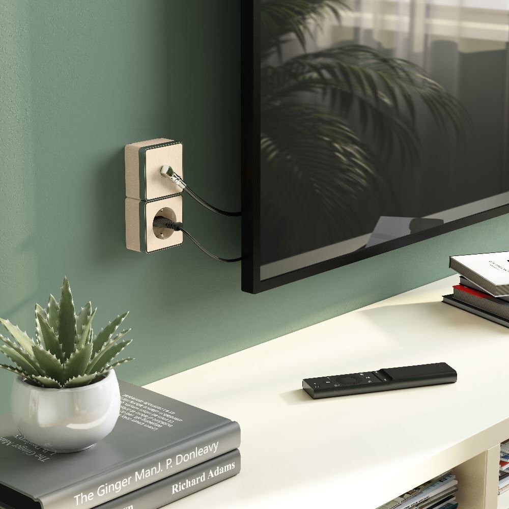 ТВ-розетка накладная оконечная Werkel Gallant Шампань рифленый W5083010 — изображение 2