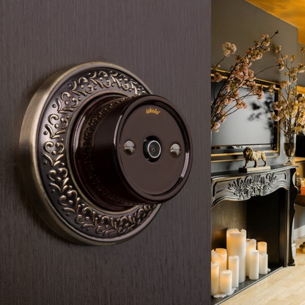 ТВ-розетка накладная оконечная Werkel Ретро Коричневый W5683014 — изображение 2