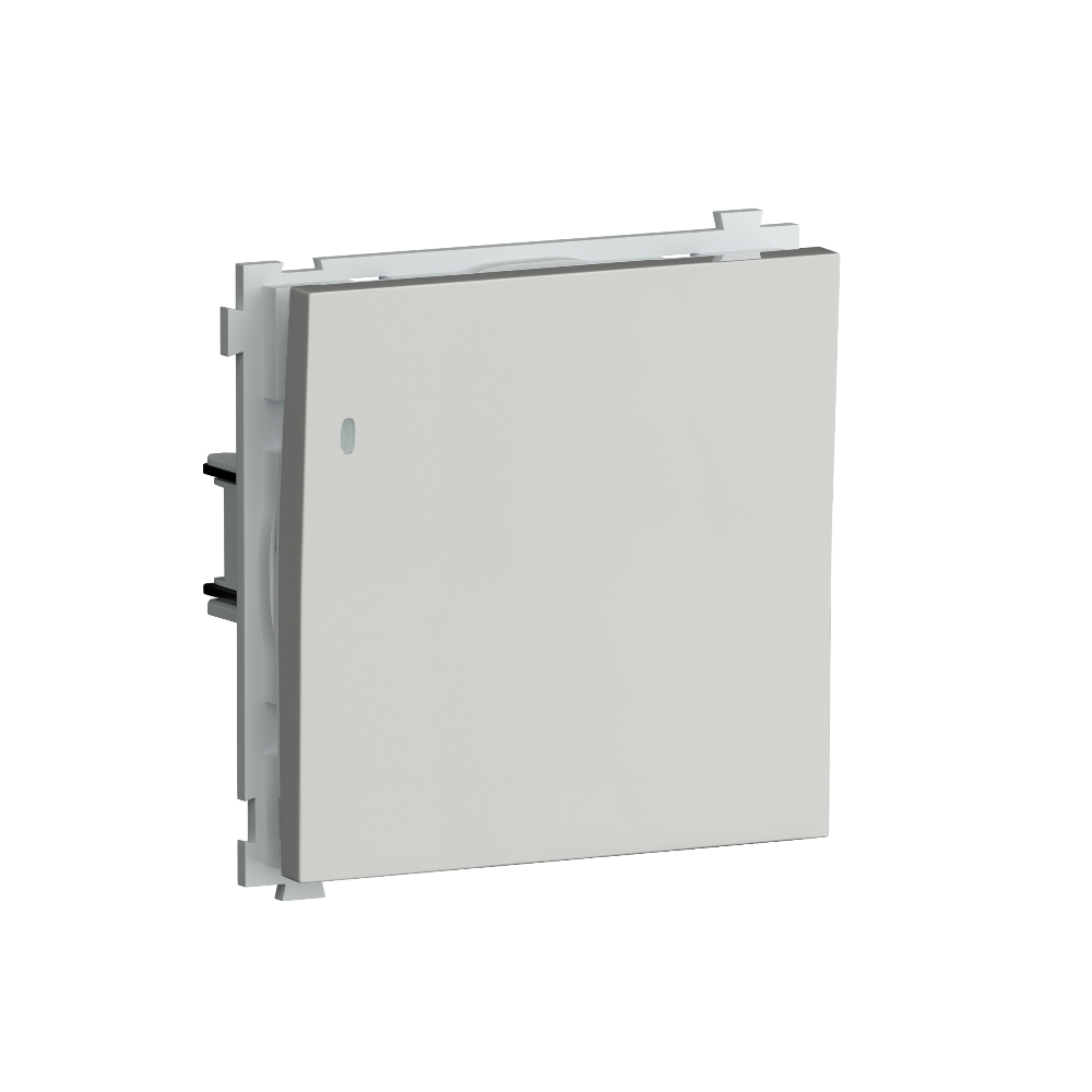 Выключатель одноклавишный встраиваемый Donel R98 с подсветкой Белый глянцевый DA03101-DA29003