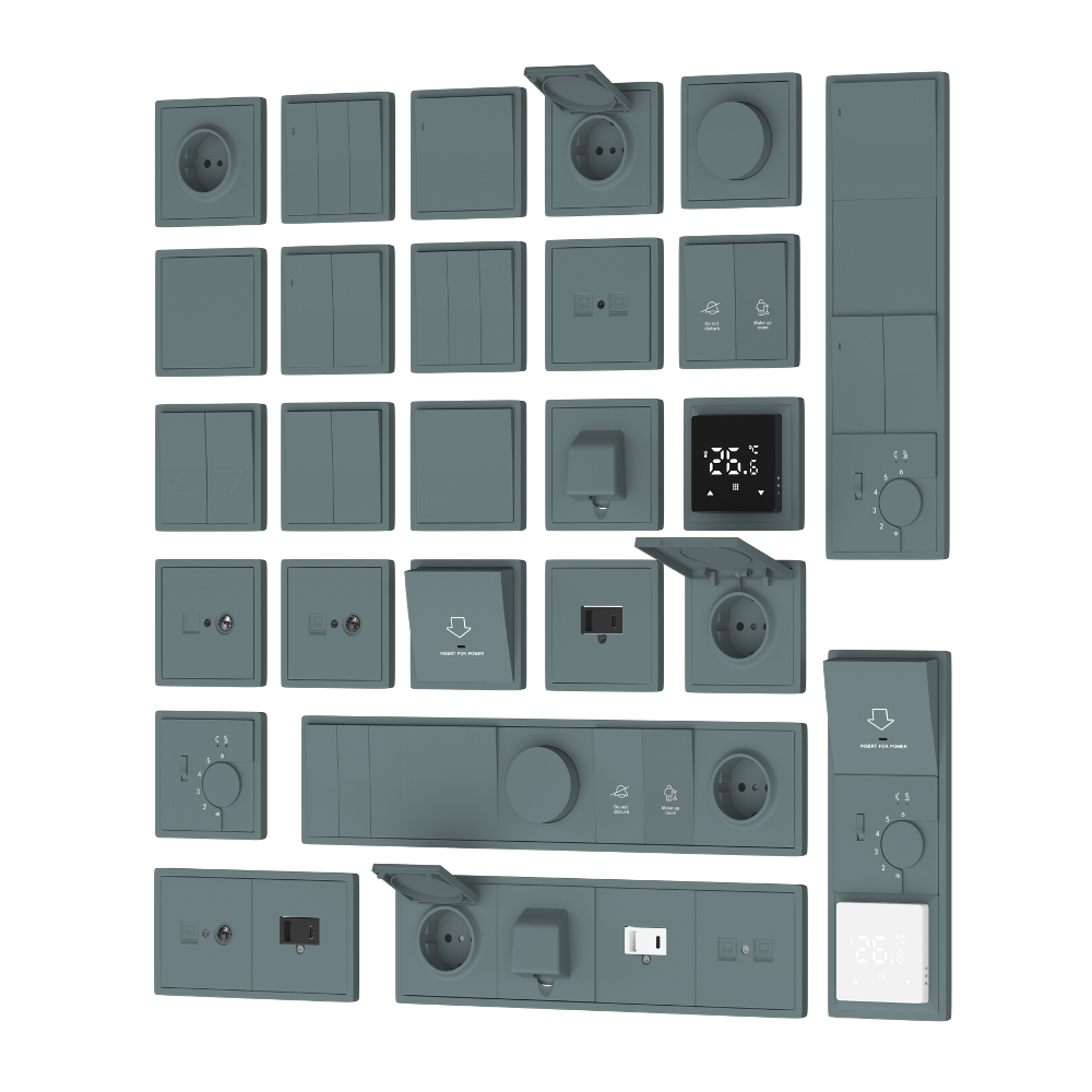 Выключатель одноклавишный встраиваемый Donel R98 с подсветкой Изумруд матовый DA03101-DA29039 — изображение 3