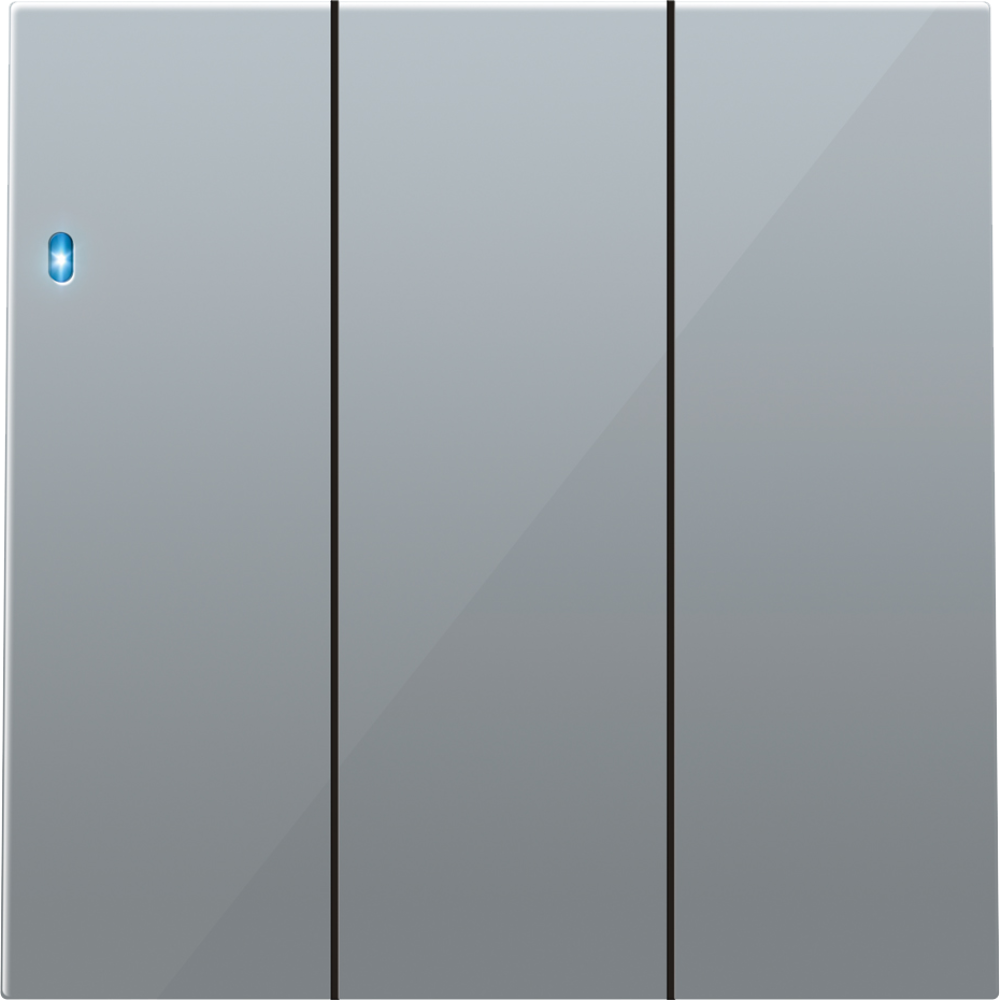 Выключатель трехклавишный встраиваемый Donel R98 с подсветкой Алюминий матовый DA03103-DA28326 — изображение 2