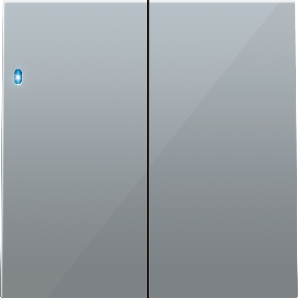 Выключатель двухклавишный встраиваемый Donel R98 с подсветкой Алюминий матовый DA03105-DA28526 — изображение 2