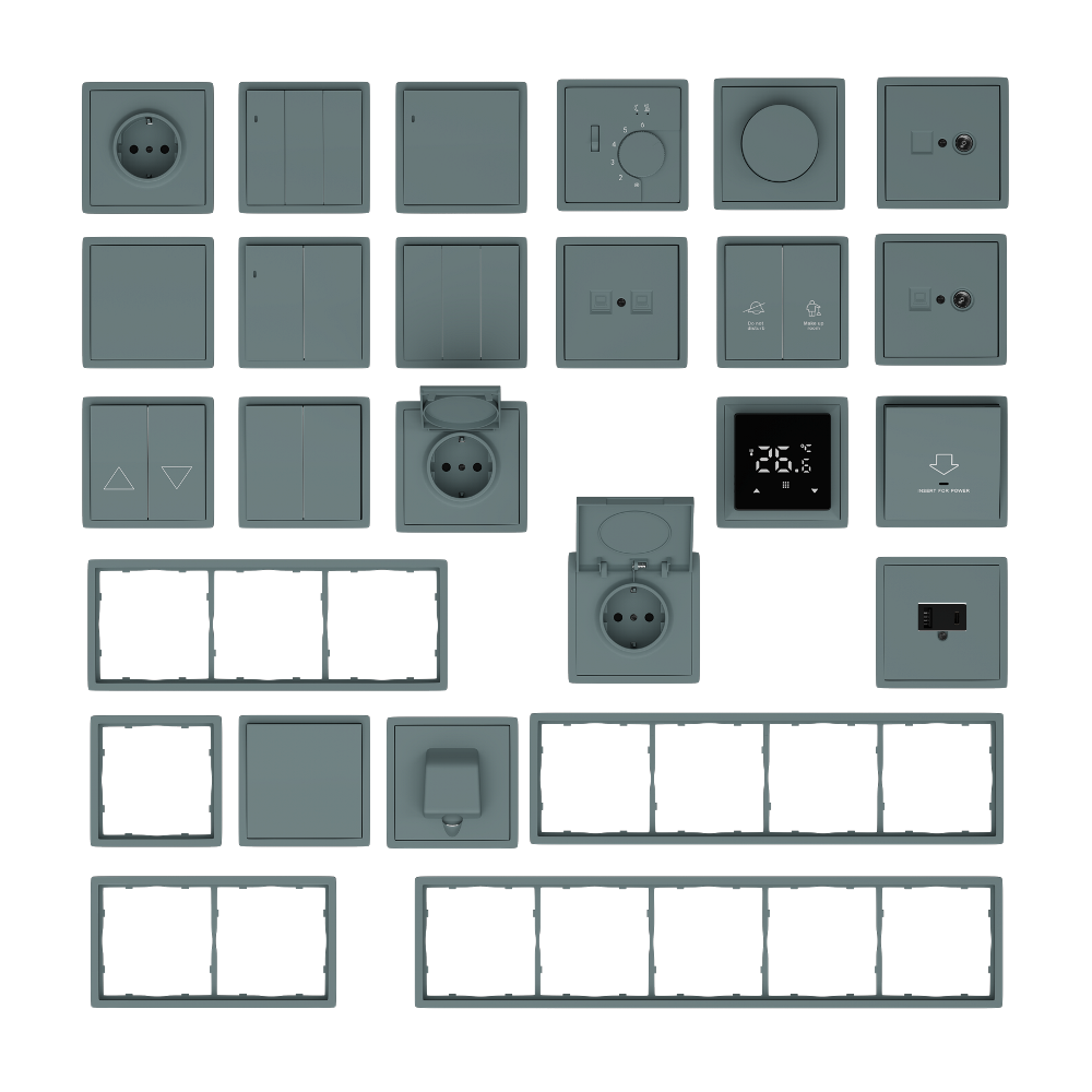 Выключатель двухклавишный встраиваемый Donel R98 с подсветкой Изумруд матовый DA03105-DA28539 — изображение 3