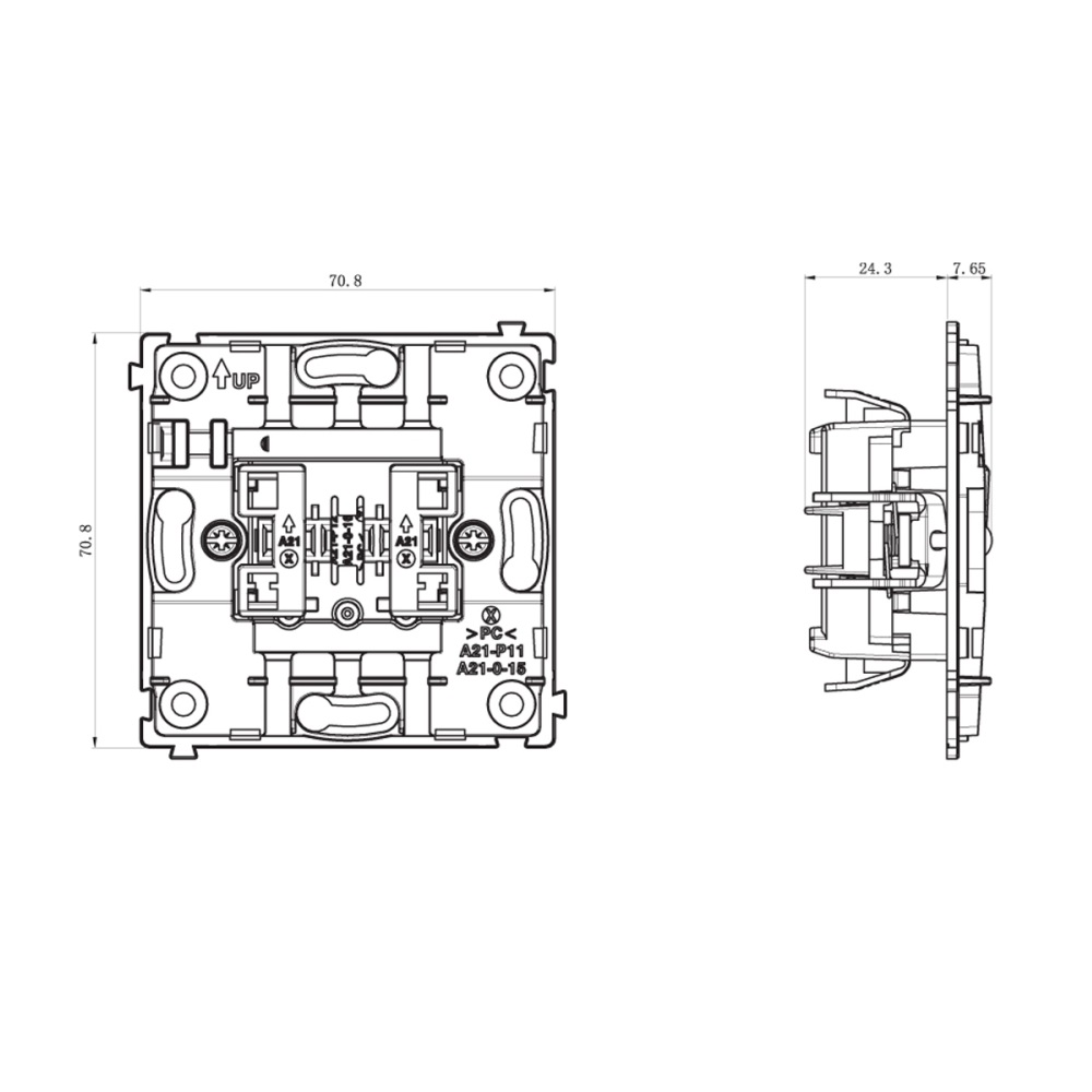 Выключатель двухклавишный встраиваемый Donel R98 Metal с подсветкой Никель DA03105-DA285NB — изображение 7