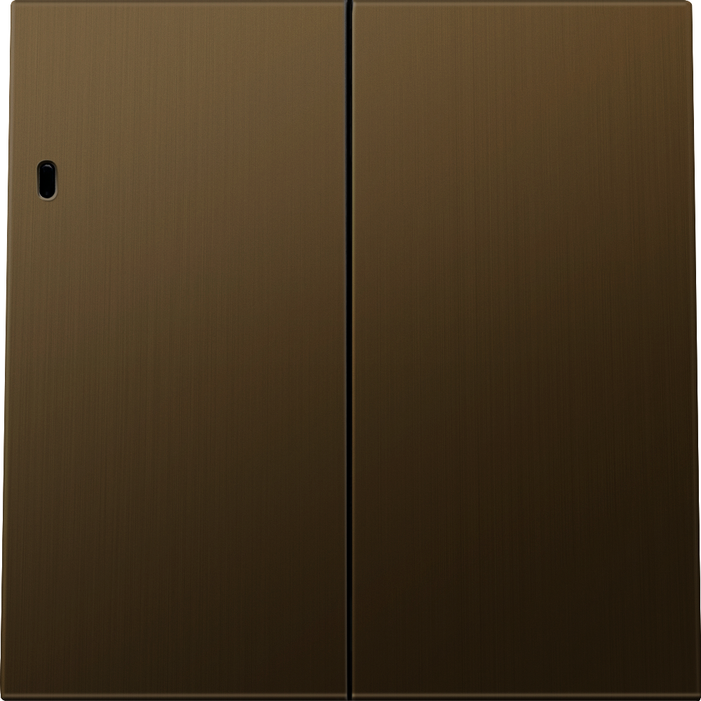 Выключатель двухклавишный встраиваемый Donel R98 Metal с подсветкой Латунь DA03105-DA285ME — изображение 2