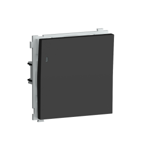 Выключатель одноклавишный встраиваемый проходной Donel R98 с подсветкой Черный матовый DA03106-DA29028