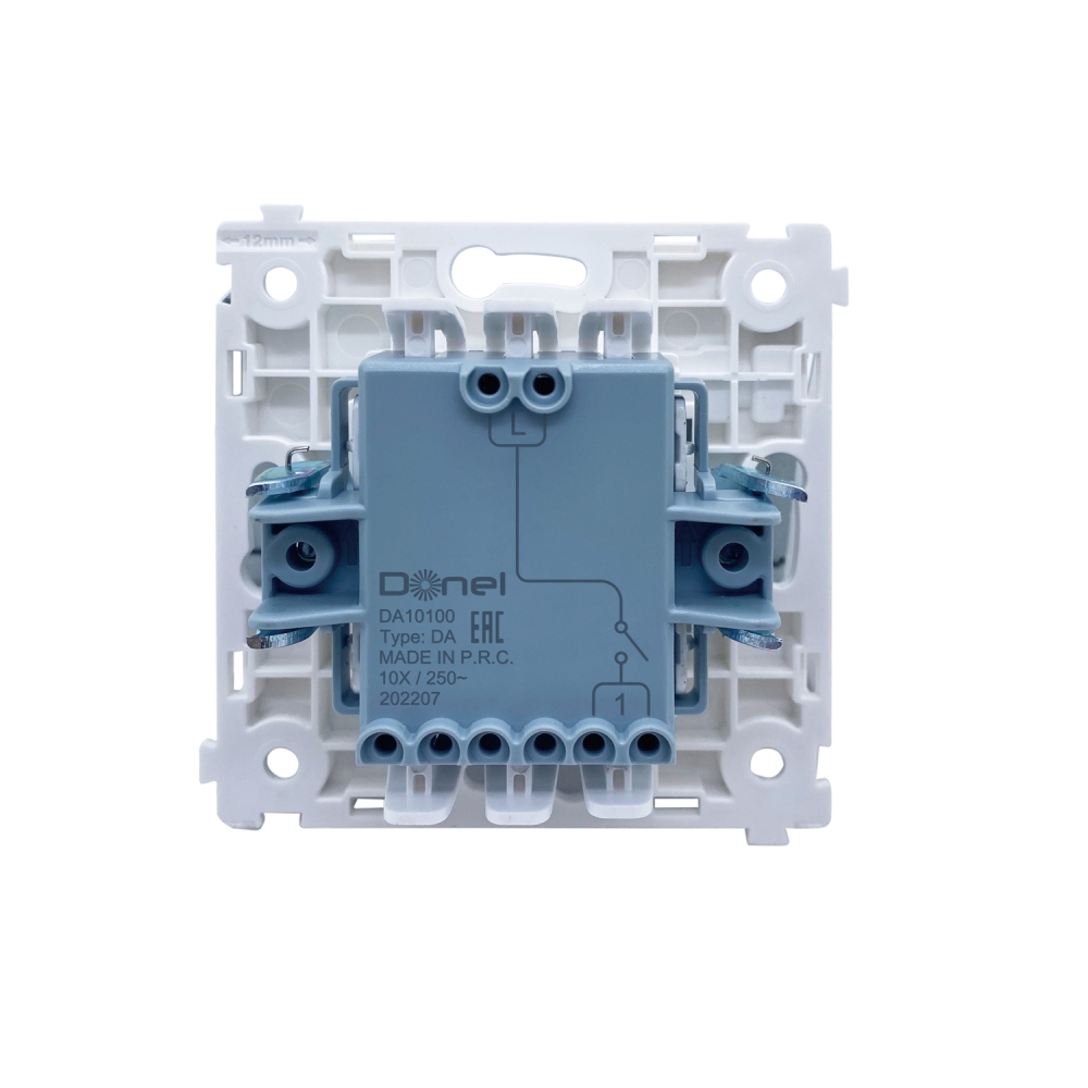 Выключатель одноклавишный встраиваемый Donel R98 Metal Никель DA10100-DA296NB — изображение 4