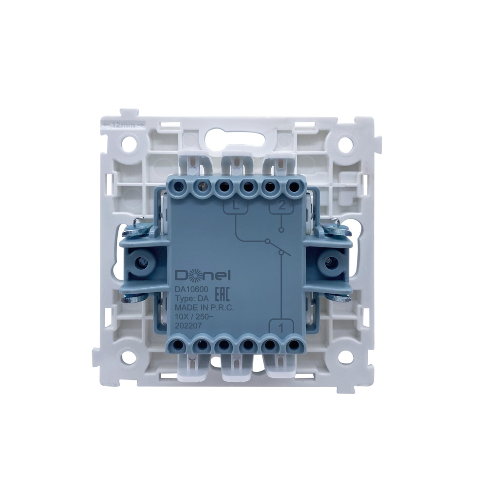 Выключатель одноклавишный встраиваемый проходной Donel R98 Черный матовый DA10600-DA29628 — изображение 3