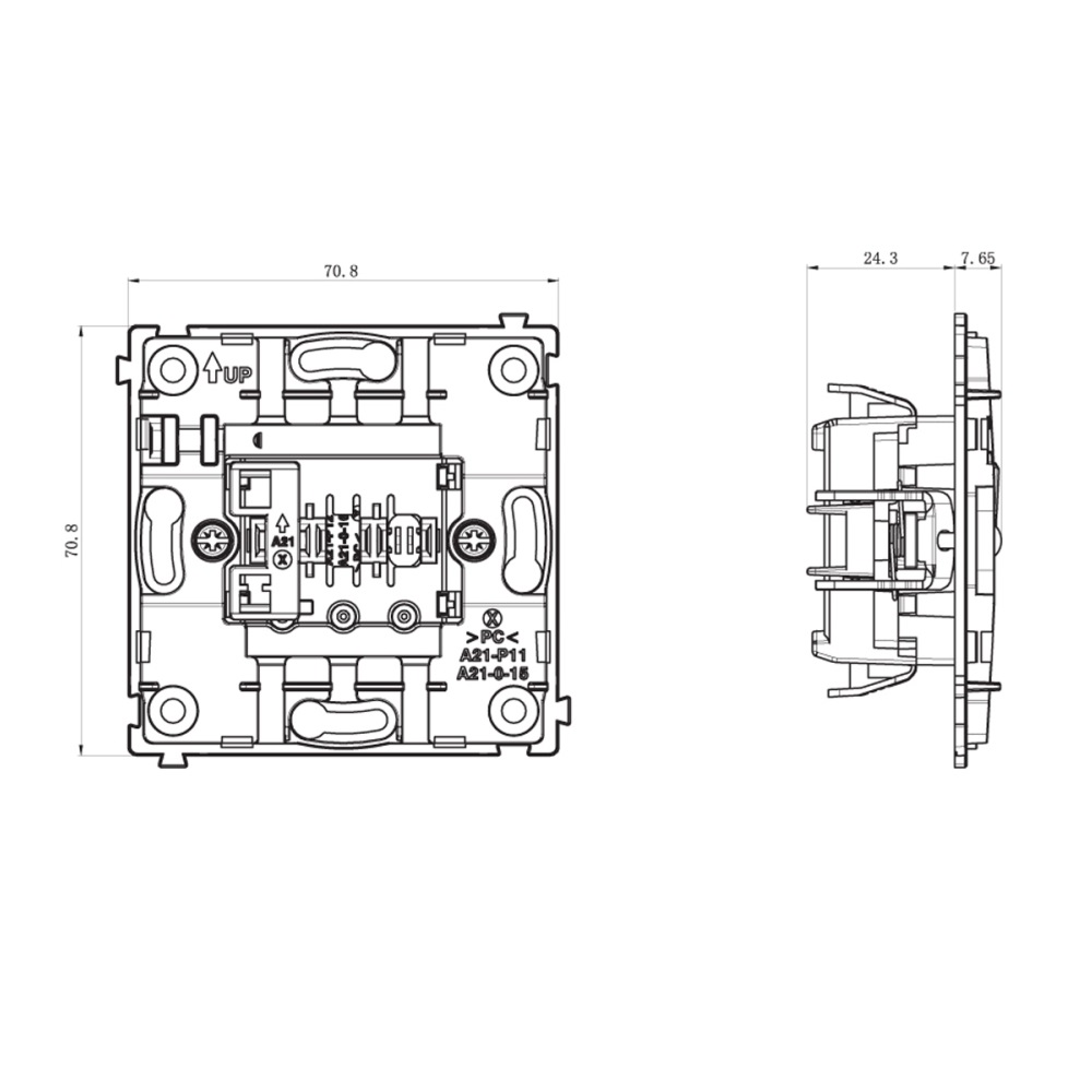 Выключатель одноклавишный встраиваемый проходной Donel R98 Черный матовый DA10600-DA29628 — изображение 6