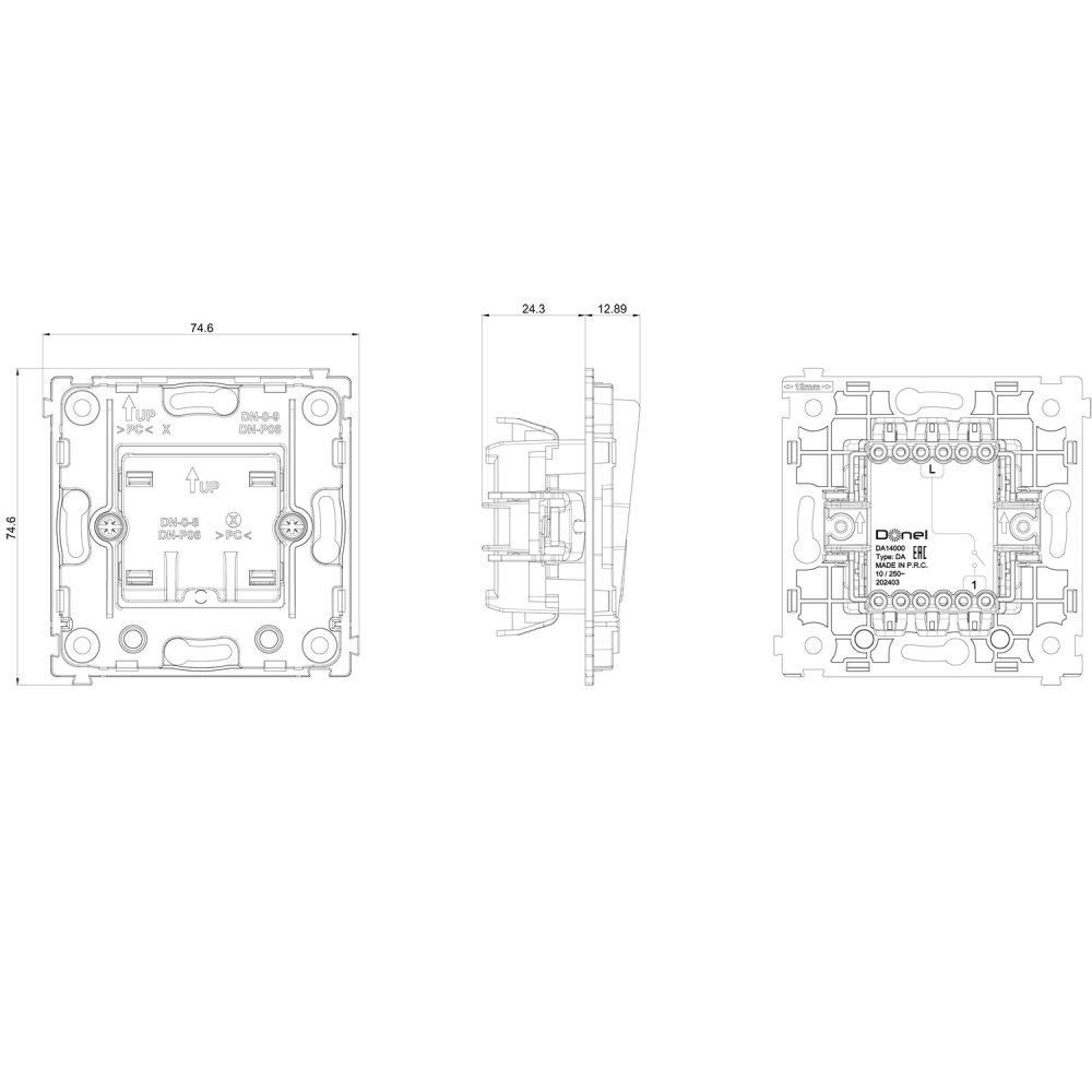 Выключатель электронный карточный встраиваемый Donel R98 Сталь матовая DA14000-DA59037 — изображение 6