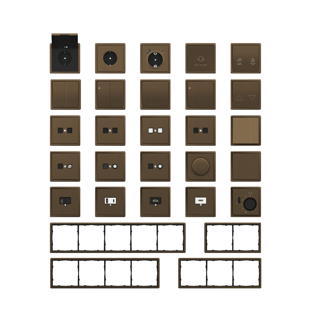 Розетка встраиваемая Donel R98 Metal с заземлением, шторками и USB тип A+C Латунь DA15500-DA222ME — изображение 3