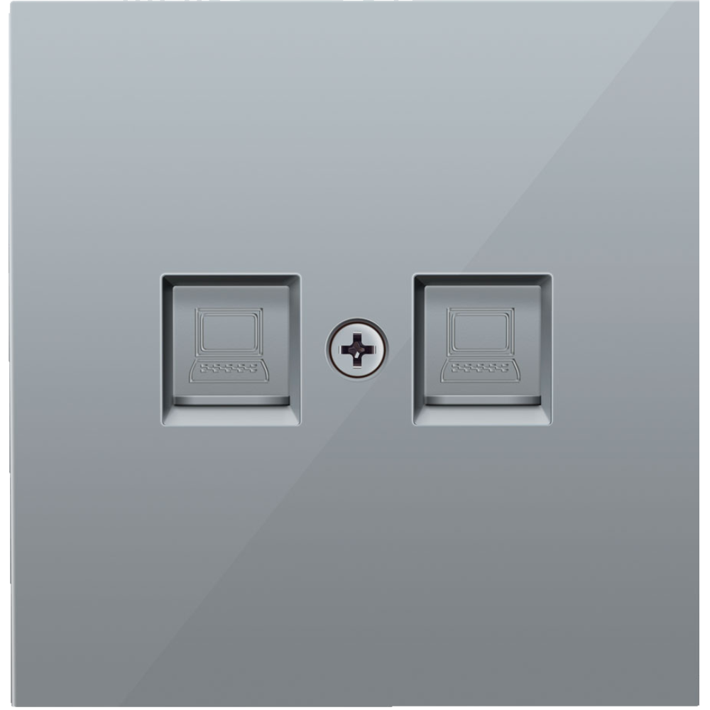 Розетка встраиваемая двойная Ethernet Donel R98 RJ45 2-я Cat.6/ClassE-8/8 Алюминий матовый DA16600-DA86926 — изображение 2