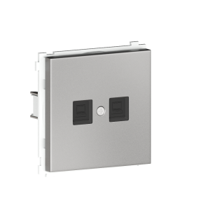 Розетка встраиваемая двойная Ethernet Donel R98 Metal RJ45 (cat.6/ClassE-8) Благородная сталь DA16600-DA869ES