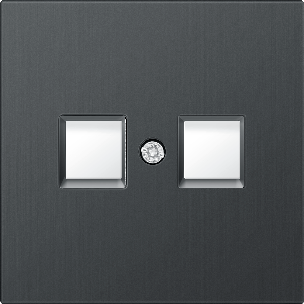 Розетка встраиваемая двойная Ethernet Donel R98 Metal RJ45 (cat.6/ClassE-8) Вороненая сталь DA16600-DA869GS — изображение 2