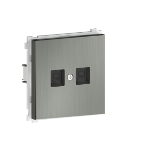 Розетка встраиваемая двойная Ethernet Donel R98 Metal RJ45 (cat.6/ClassE-8) Никель DA16600-DA869NB