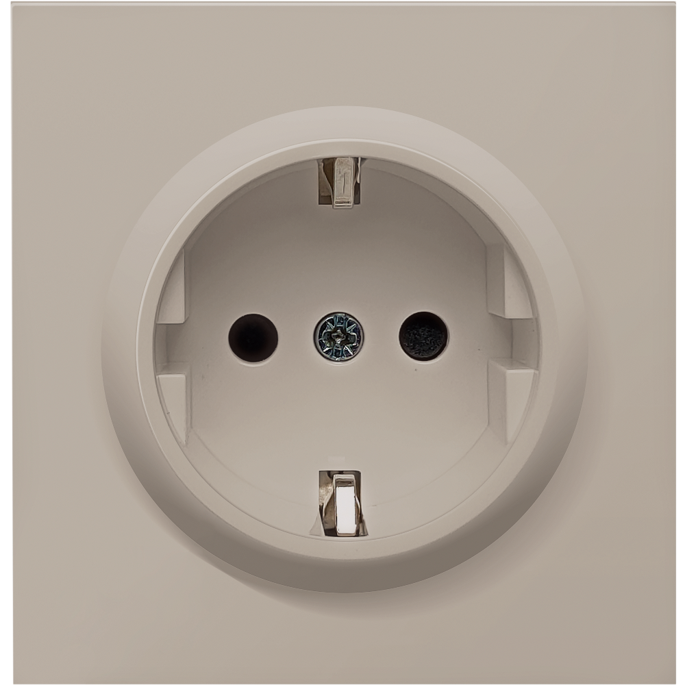 Розетка встраиваемая Donel R98 Schuko с заземлением и шторками на клеммах Кашемир матовый DA17700-DA22035 — изображение 2