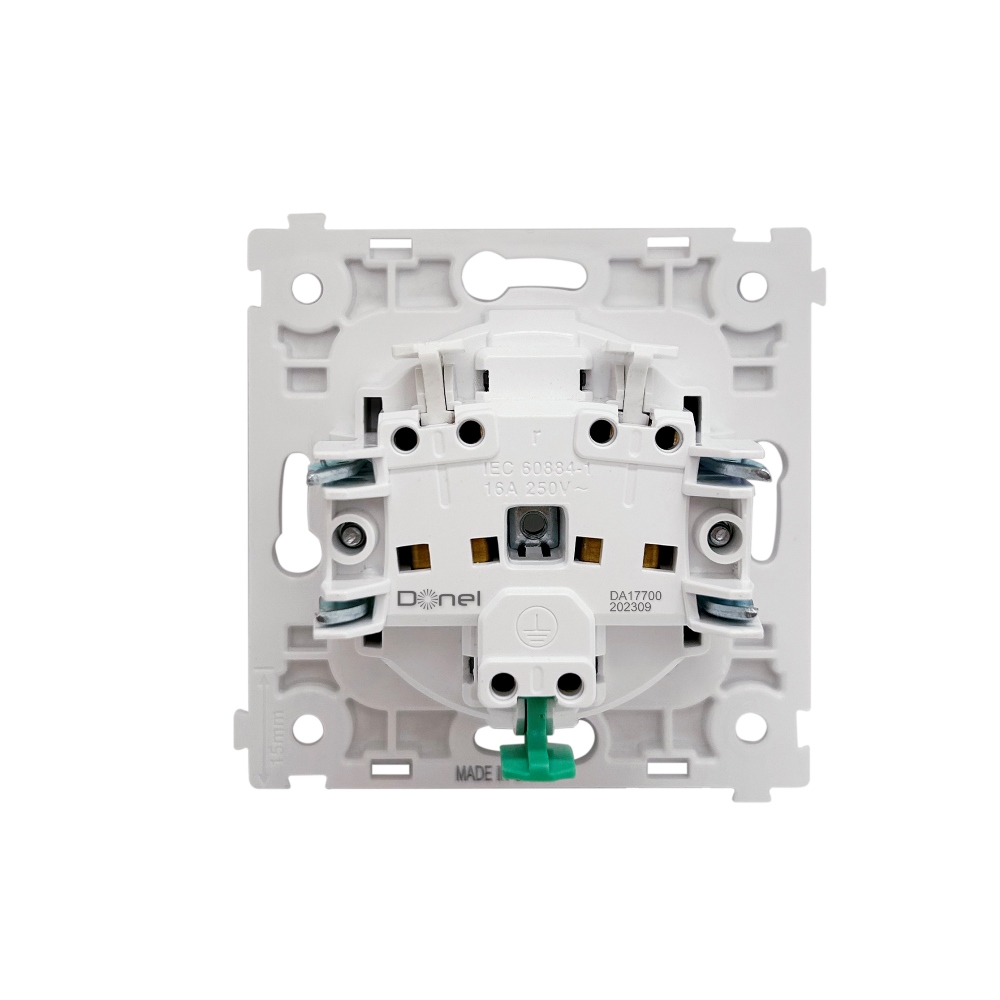 Розетка встраиваемая Donel R98 Schuko с заземлением и шторками на клеммах Серый матовый DA17700-DA22040 — изображение 5