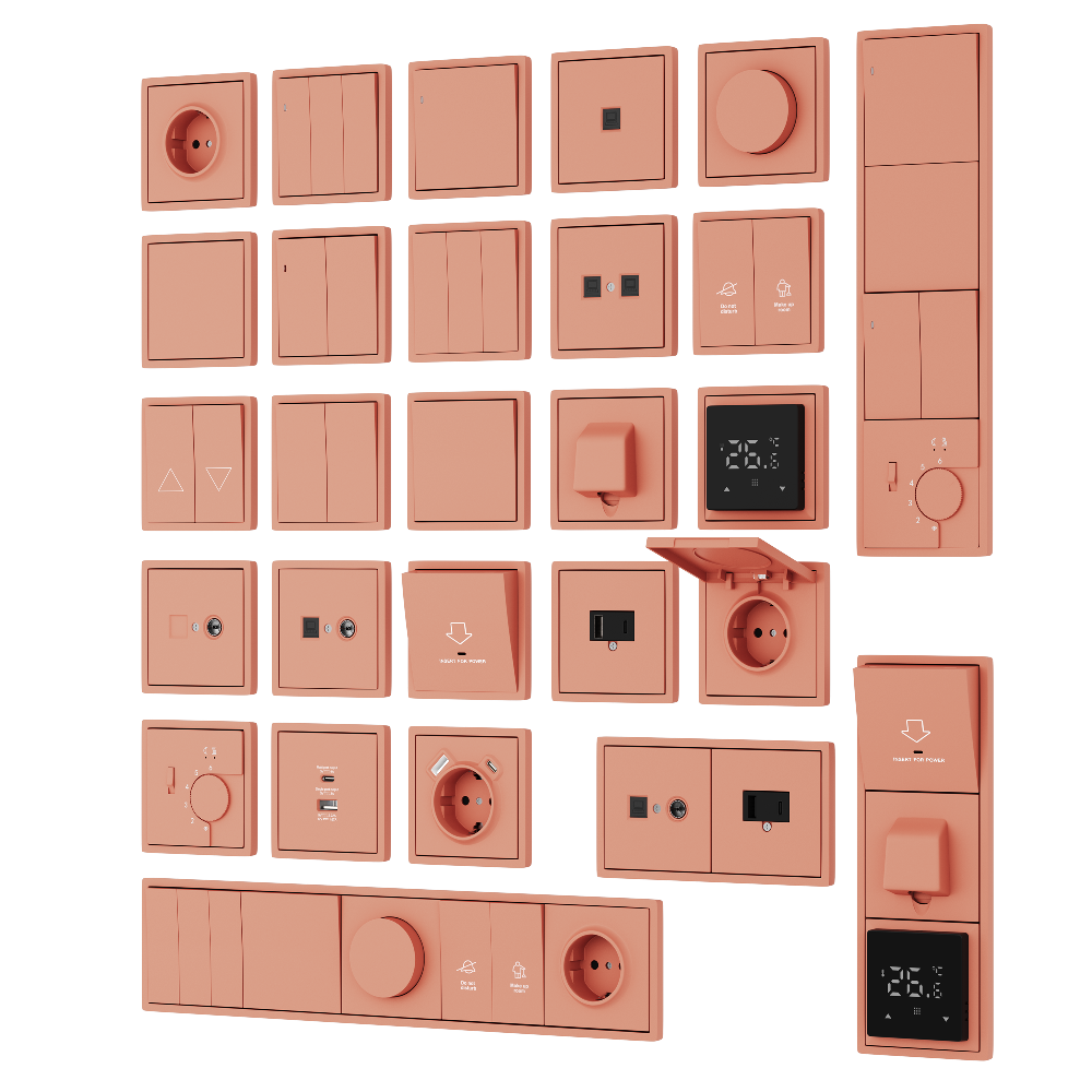 Розетка встраиваемая Donel R98 Schuko с заземлением и шторками на клеммах Коралл матовый DA17700-DA22045 — изображение 3