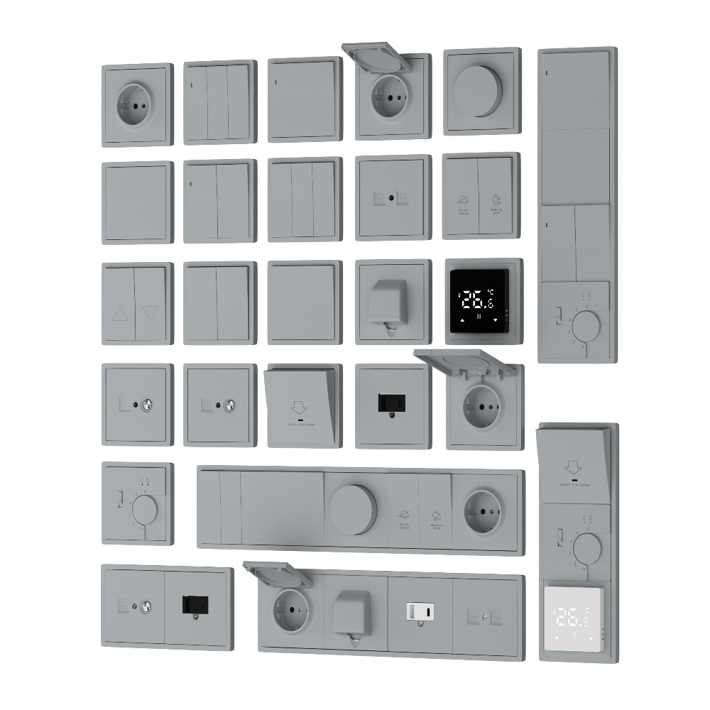 Розетка встраиваемая Donel R98 Schuko с крышкой и заземлением на клеммах Серый матовый DA17700-DA45440 — изображение 3