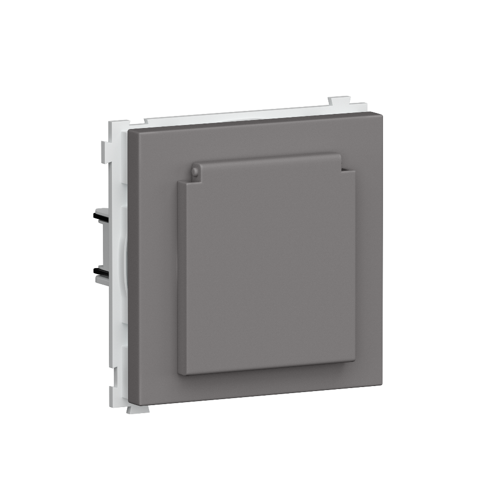 Розетка встраиваемая Donel R98 Schuko с крышкой и заземлением на клеммах Шоколад матовый DA17700-DA45442 — изображение 2