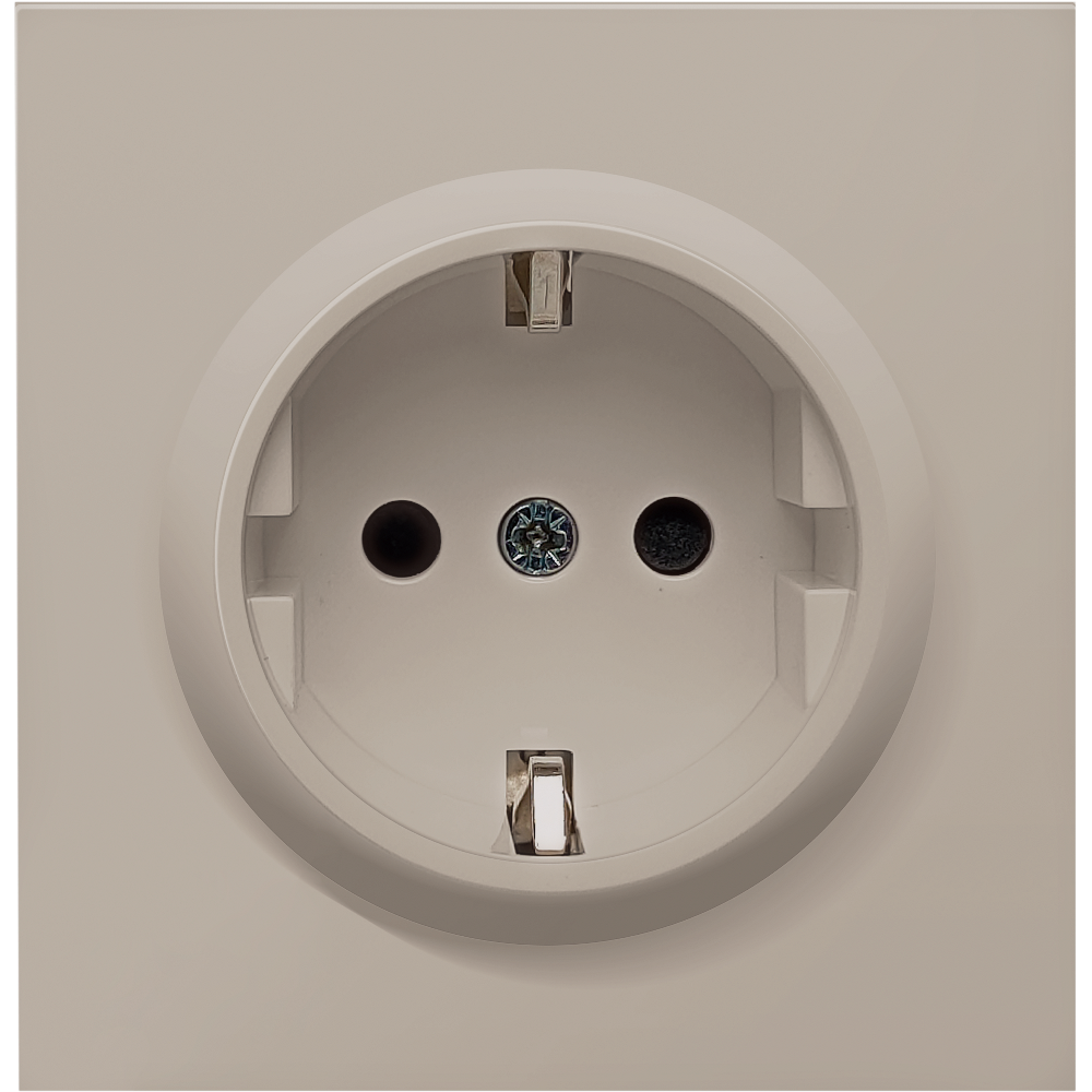 Розетка встраиваемая Donel R98 Schuko с заземлением и шторками на винтах Кашемир матовый DA18800-DA22035 — изображение 2