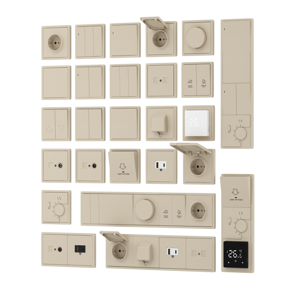 Розетка встраиваемая Donel R98 Schuko с заземлением и шторками на винтах Кашемир матовый DA18800-DA22035 — изображение 3