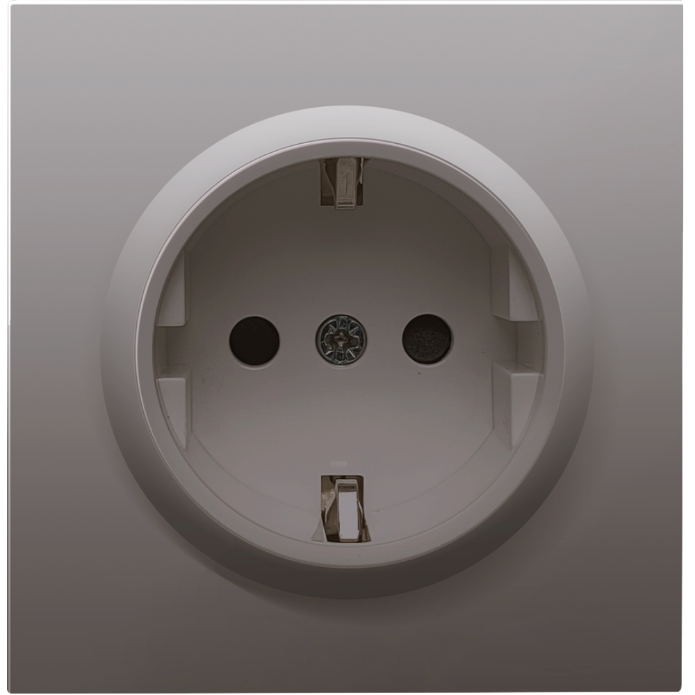 Розетка встраиваемая Donel R98 Schuko с заземлением и шторками на винтах Сталь матовая DA18800-DA22037 — изображение 2