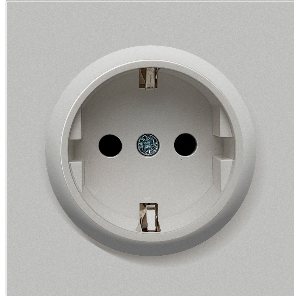 Розетка встраиваемая Donel R98 Schuko с заземлением и шторками на винтах Серый матовый DA18800-DA22040 — изображение 2