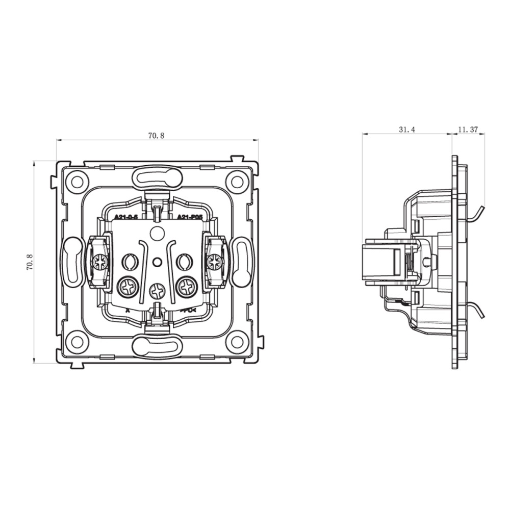 Розетка встраиваемая Donel R98 Schuko с заземлением и шторками на винтах Сталь матовая DA18800-DA22037 — изображение 6