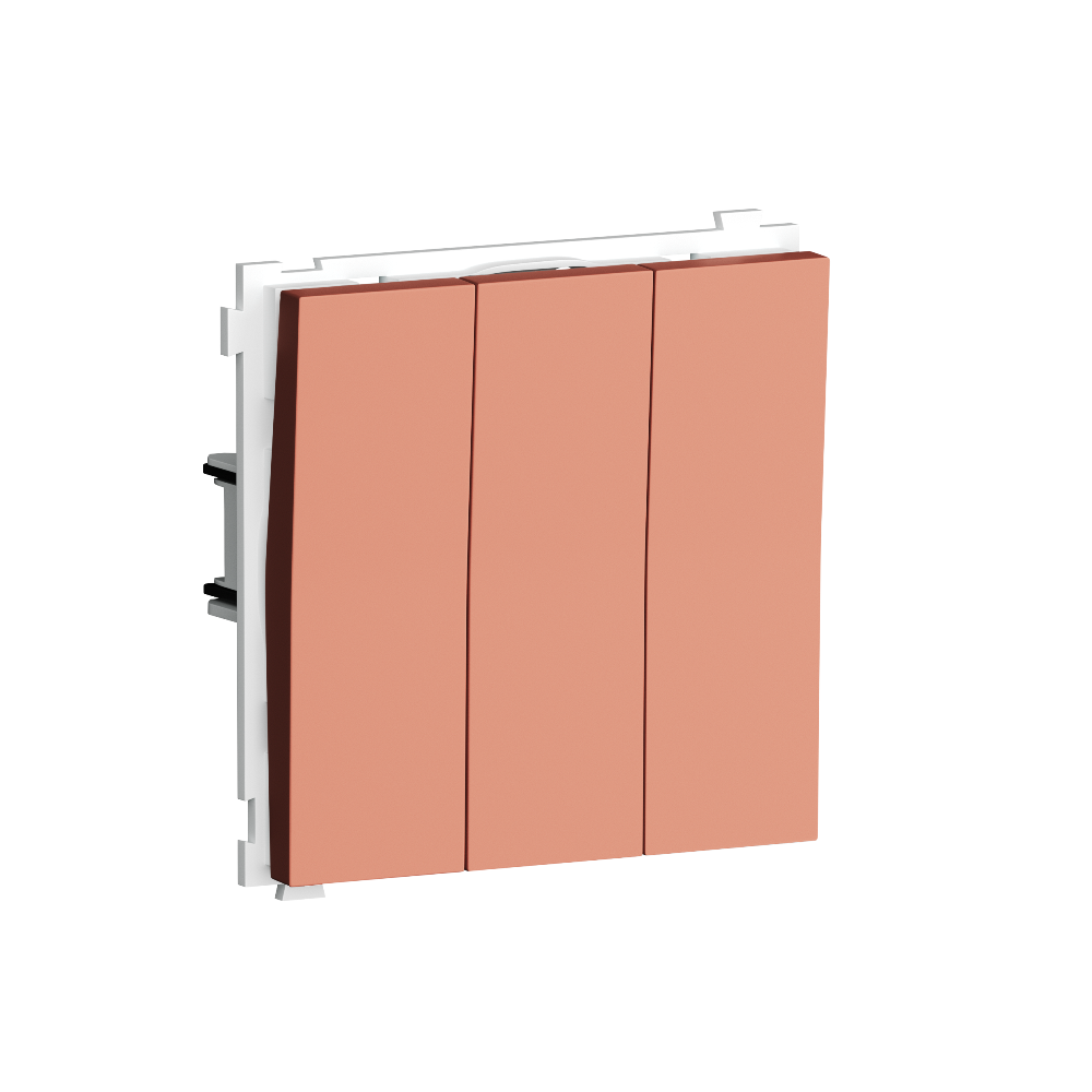 Выключатель трехклавишный встраиваемый Donel R98 Коралл матовый DA28300-DA29345